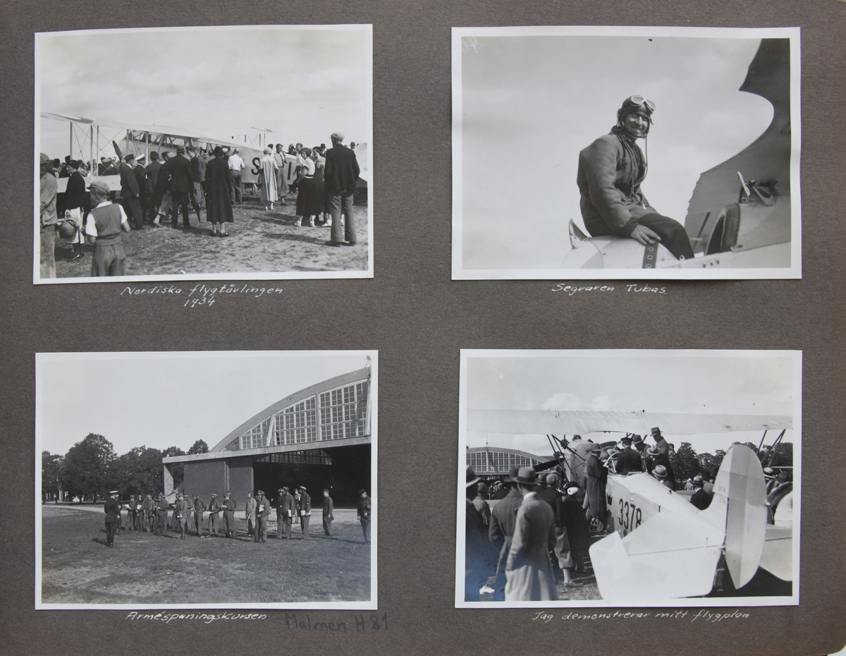 Fotoalbum, Nils Olof Sefeldt, född Svensson.

Fotolbum och 1 löst albumblad från Olle Svenssons utbildning och tjänst i svenska flygvapnet, 1934-1936. Därtill en del privata bilder.

Totalt 200 bilder.
