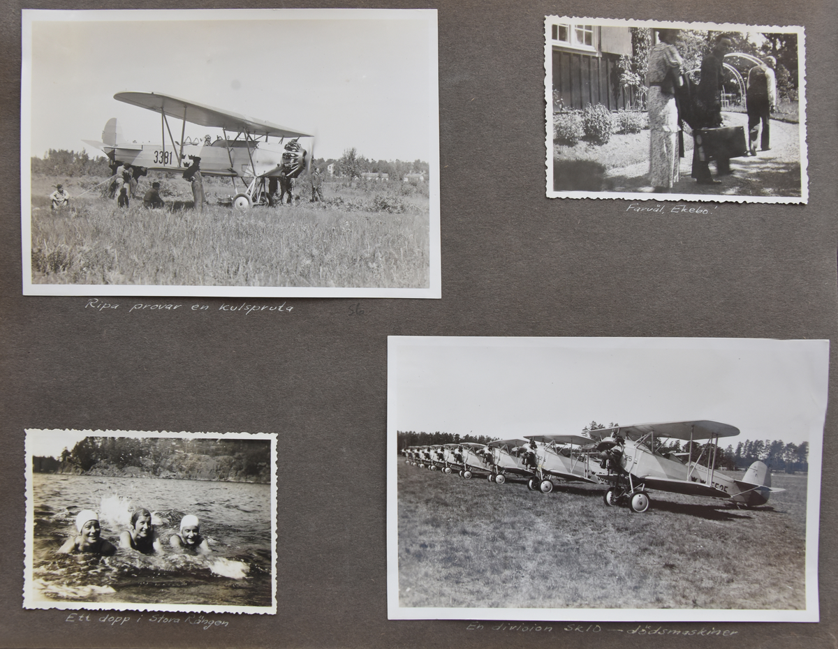 Fotoalbum, Nils Olof Sefeldt, född Svensson.

Fotolbum och 1 löst albumblad från Olle Svenssons utbildning och tjänst i svenska flygvapnet, 1934-1936. Därtill en del privata bilder.

Totalt 200 bilder.