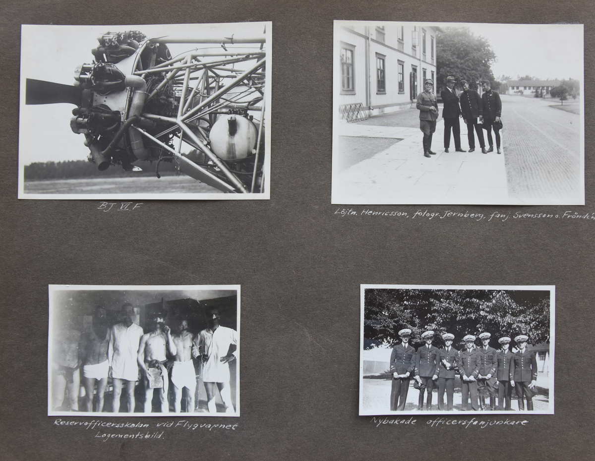 Fotoalbum, Nils Olof Sefeldt, född Svensson.

Fotolbum och 1 löst albumblad från Olle Svenssons utbildning och tjänst i svenska flygvapnet, 1934-1936. Därtill en del privata bilder.

Totalt 200 bilder.