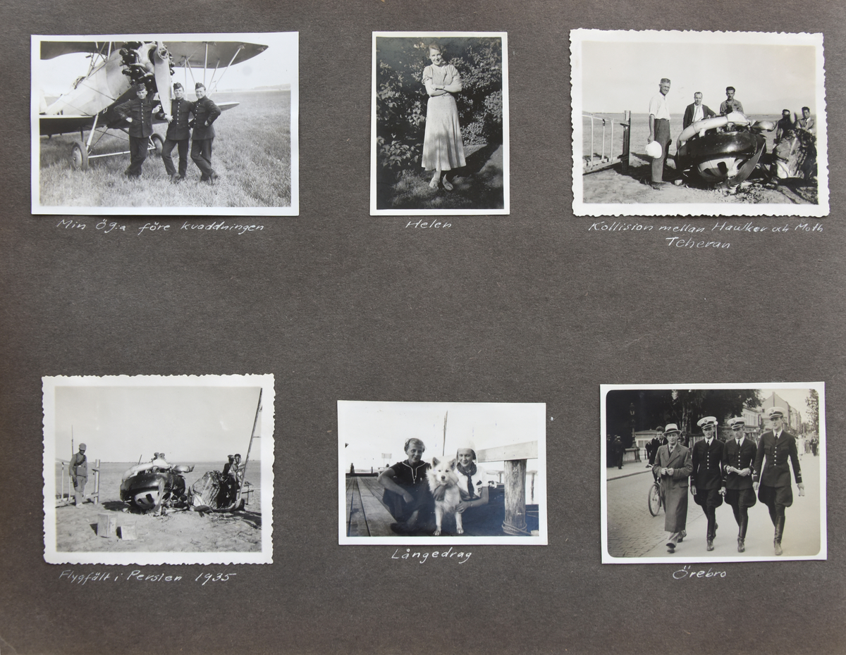 Fotoalbum, Nils Olof Sefeldt, född Svensson.

Fotolbum och 1 löst albumblad från Olle Svenssons utbildning och tjänst i svenska flygvapnet, 1934-1936. Därtill en del privata bilder.

Totalt 200 bilder.
