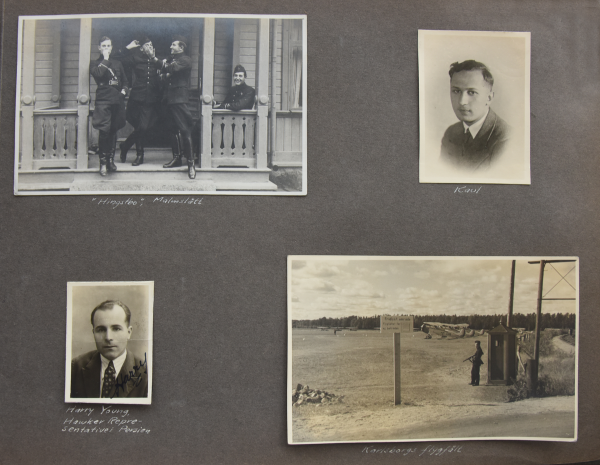 Fotoalbum, Nils Olof Sefeldt, född Svensson.

Fotolbum och 1 löst albumblad från Olle Svenssons utbildning och tjänst i svenska flygvapnet, 1934-1936. Därtill en del privata bilder.

Totalt 200 bilder.