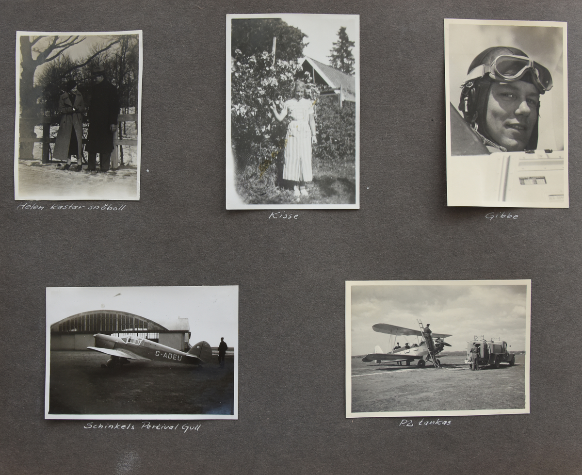 Fotoalbum, Nils Olof Sefeldt, född Svensson.

Fotolbum och 1 löst albumblad från Olle Svenssons utbildning och tjänst i svenska flygvapnet, 1934-1936. Därtill en del privata bilder.

Totalt 200 bilder.