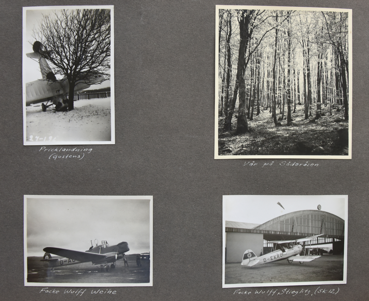 Fotoalbum, Nils Olof Sefeldt, född Svensson.

Fotolbum och 1 löst albumblad från Olle Svenssons utbildning och tjänst i svenska flygvapnet, 1934-1936. Därtill en del privata bilder.

Totalt 200 bilder.