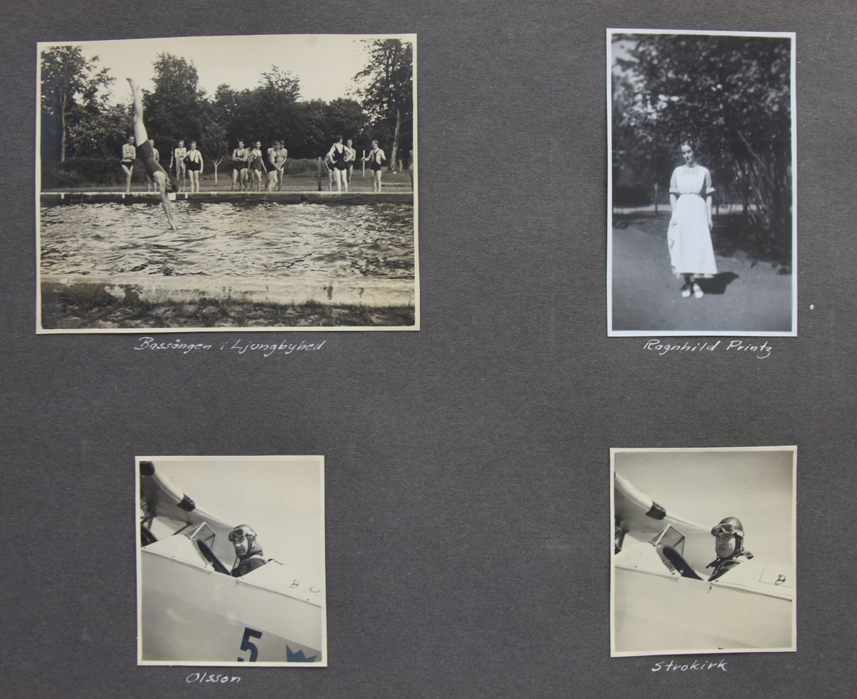 Fotoalbum, Nils Olof Sefeldt, född Svensson.

Fotolbum och 1 löst albumblad från Olle Svenssons utbildning och tjänst i svenska flygvapnet, 1934-1936. Därtill en del privata bilder.

Totalt 200 bilder.