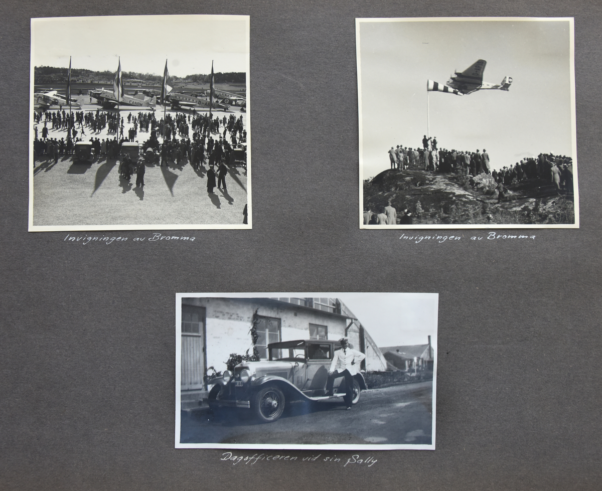 Fotoalbum, Nils Olof Sefeldt, född Svensson.

Fotolbum och 1 löst albumblad från Olle Svenssons utbildning och tjänst i svenska flygvapnet, 1934-1936. Därtill en del privata bilder.

Totalt 200 bilder.