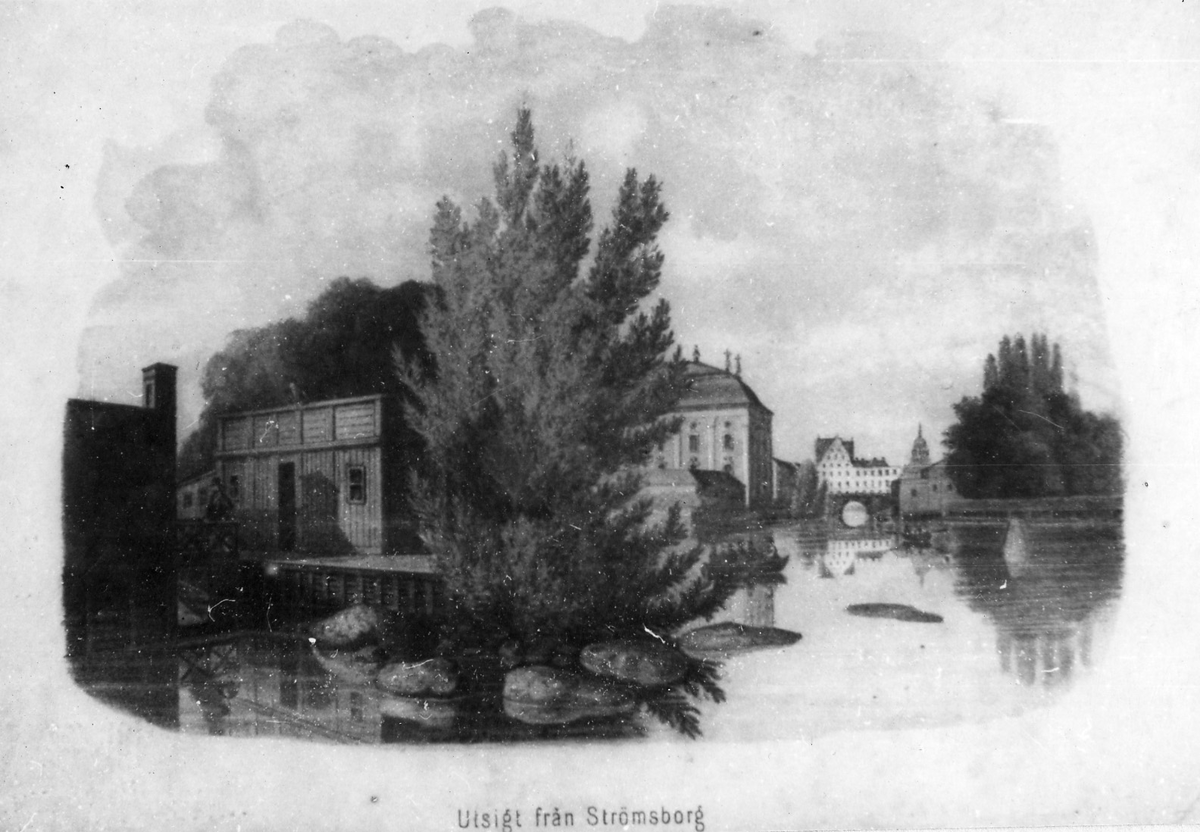 I fonden en del av Riddarhuset samt Norrbro.