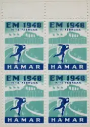 Hamar stadion, Jubileumsfrimerke, 4 frimerker, Europamesters