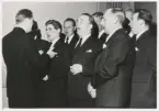 Växjöpolisens sånggrupp 1953.
Olle Ringius, Torsten Nordström, Berne Strömqvist, Erik Fransson, Birger Strandmark, Erik Hasselgren, Bengt Skog och Sven Rosengren.
