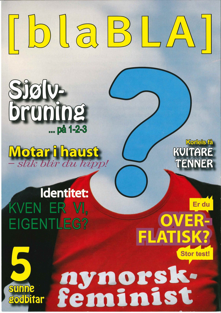 Flygeblad frå samlinga til Norsk Målungdom med overskrifta "[blaBLA] Nynorsk i ungdomsblada!"