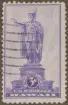 Frimärke ur Gösta Bodmans filatelistiska motivsamling, påbörjad 1950.
Frimärke från U.S.A., 1937. Motiv av Staty över Kung Kamehameha I. framför Iolanipalatset i Honolulu till minne av Hawaii:s införlivande med USA.