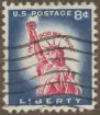 Frimärke ur Gösta Bodmans filatelistiska motivsamling, påbörjad 1950.
Frimärke från U.S.A., 1954. Motiv av Frihets Statyen i New Yorks Hamn Gåva av Frankrike till USA: 1886