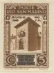 Frimärke ur Gösta Bodmans filatelistiska motivsamling, påbörjad 1950.
Frimärke från San Marino, 1943. Motiv av Porten S:t François 