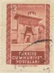 Frimärke ur Gösta Bodmans filatelistiska motivsamling, påbörjad 1950.
Frimärke från Turkiet, 1952. Motiv av Karatay Stadsporten i Konya Turkiet