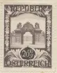 Frimärke ur Gösta Bodmans filatelistiska motivsamling, påbörjad 1950.
Frimärke från Österrike, 1947. Motiv av Huvudporten till Schönbrunn