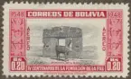 Frimärke ur Gösta Bodmans filatelistiska motivsamling, påbörjad 1950.
Frimärke från Bolivia, 1951. Motiv av 