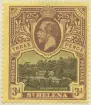 Frimärke ur Gösta Bodmans filatelistiska motivsamling, påbörjad 1950.
Frimärke från S:t Helena, 1912. Motiv av Guvenörshuset på S:t Helena (ovan): Kung George V.