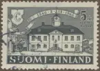 Frimärke ur Gösta Bodmans filatelistiska motivsamling, påbörjad 1950.
Frimärke från Finland, 1946. Motiv av Stadshuset i Borgå 600-årsminne av stadens grundande 1346-3.12-1946