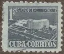 Frimärke ur Gösta Bodmans filatelistiska motivsamling, påbörjad 1950.
Frimärke från Cuba, 1951. Motiv av Kommunikationspalatset.