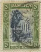 Frimärke ur Gösta Bodmans filatelistiska motivsamling, påbörjad 1950.
Frimärke från Jamaica, 1919. Motiv av Kingshouse i Spanish Town