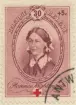 Frimärke ur Gösta Bodmans filatelistiska motivsamling, påbörjad 1950.
Frimärke från Belgien, 1939. Motiv av Florence Nightingale: 1820-1910. Engelsk filantrop och pionjär för den moderna sjukvården, bl.a. genom sina insatser som fältsjuksköterska 1853-1856 i Krimkriget.