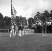 SM i gång på Värendsvallen, 1943.
Intåg av Örebrogymnasterna, med fana i täten.