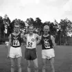 SM i gång på Värendsvallen, 1943.
Medaljörerna i loppet 15 km.