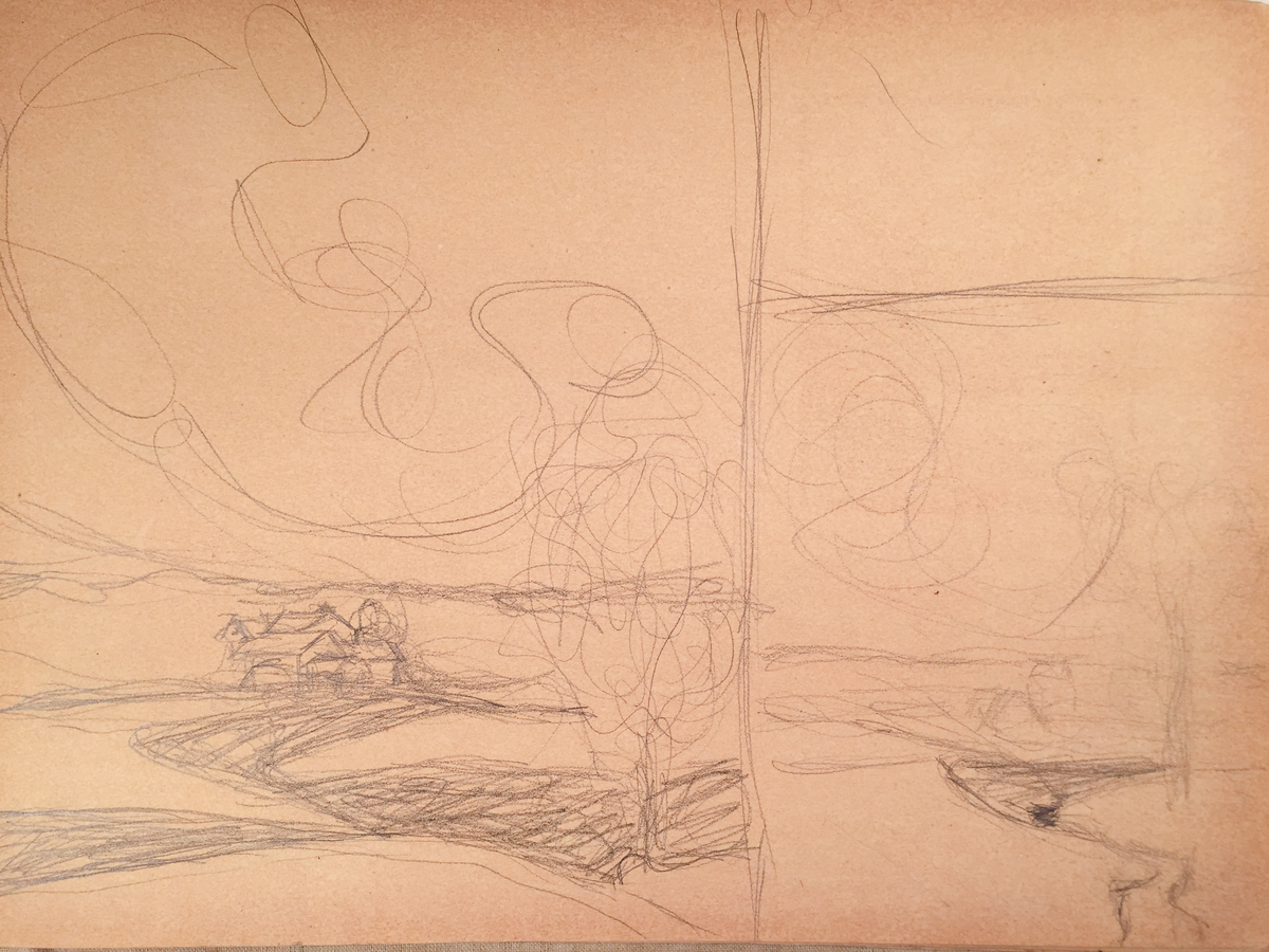 Skissboken innehåller 46 teckningar ( blad ).