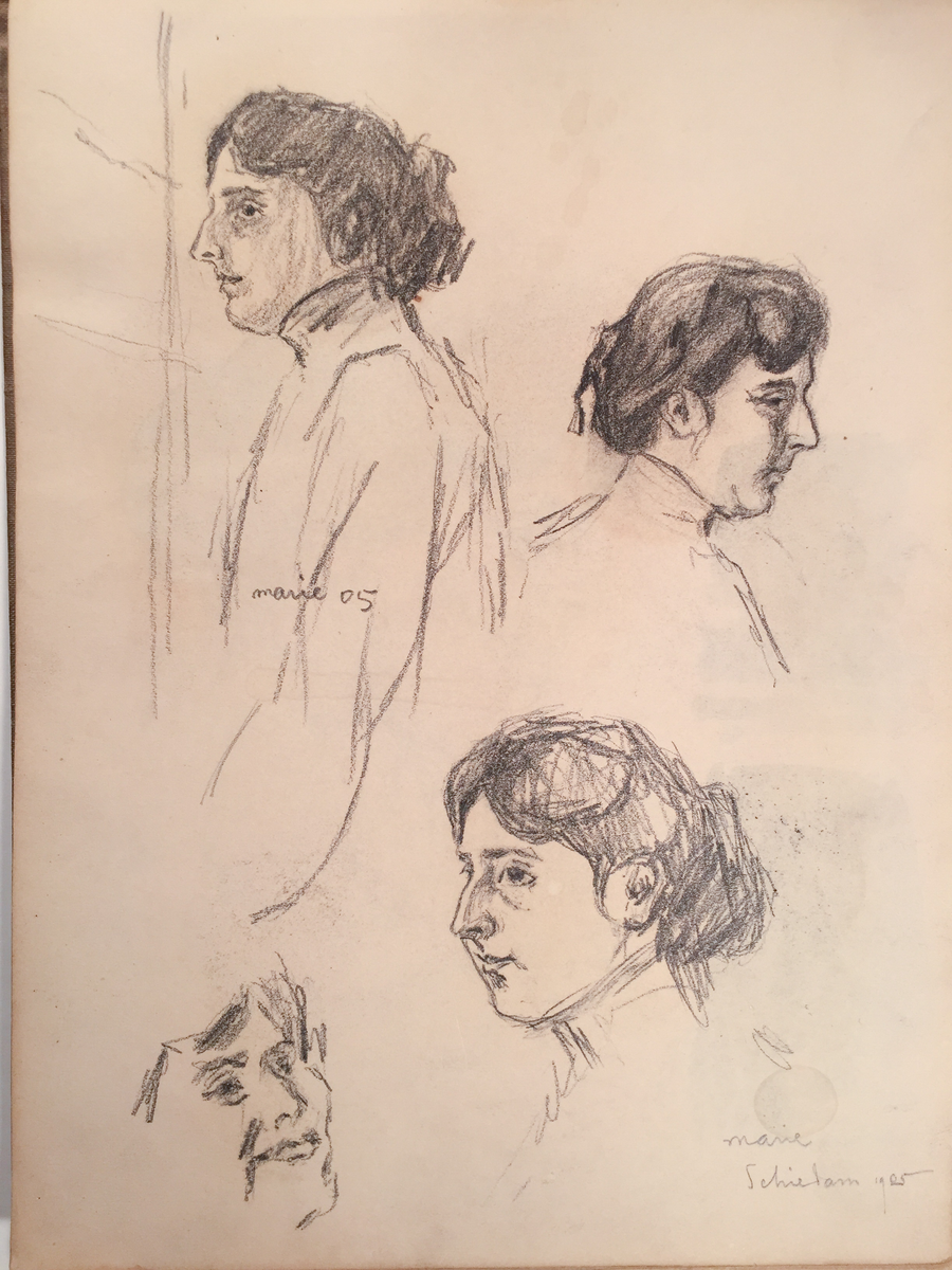 Skissboken innehåller 46 teckningar ( blad ).