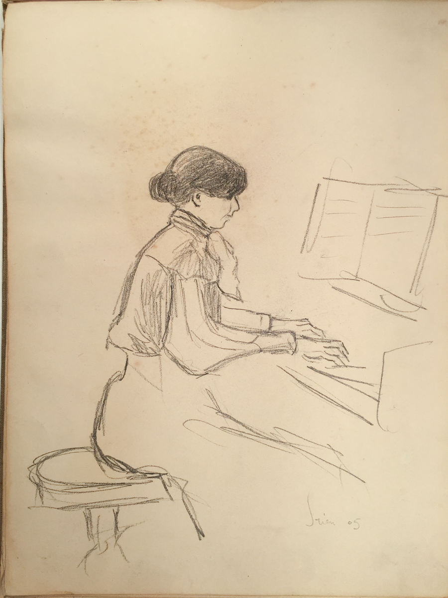 Skissboken innehåller 46 teckningar ( blad ).