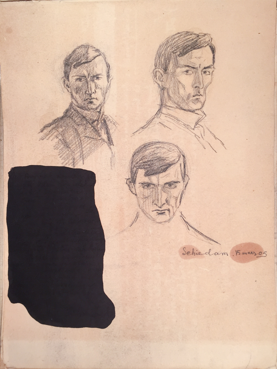 Skissboken innehåller 46 teckningar ( blad ).