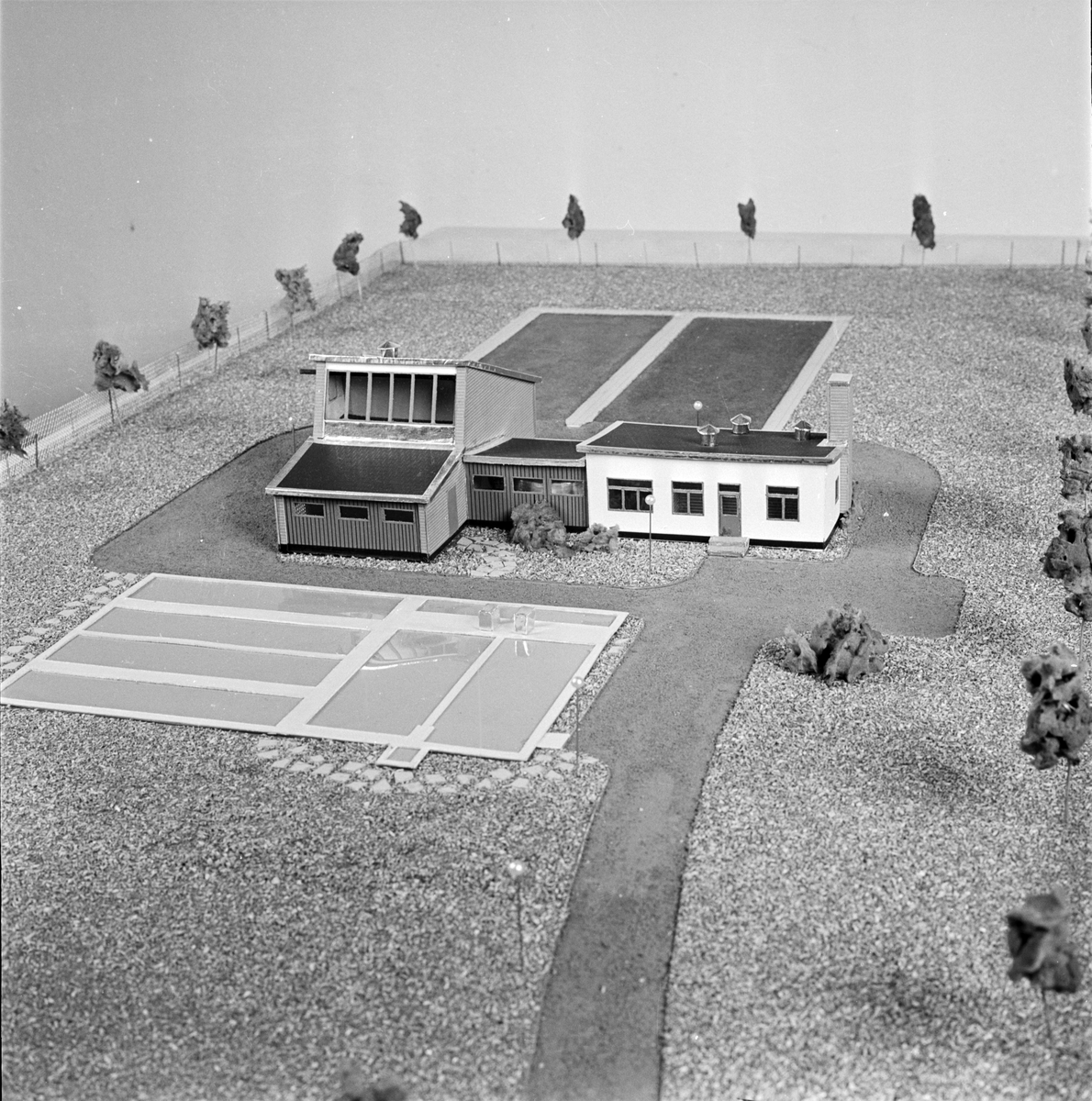 Bergströms ingenjörsfirma, modell av ett reningsverk, Uppsala 1956