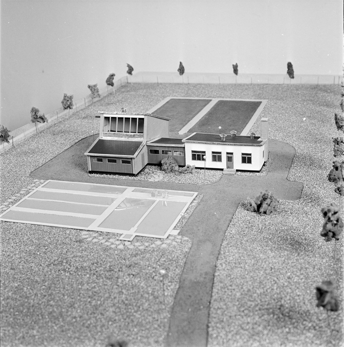 Bergströms ingenjörsfirma, modell av ett reningsverk, Uppsala 1956