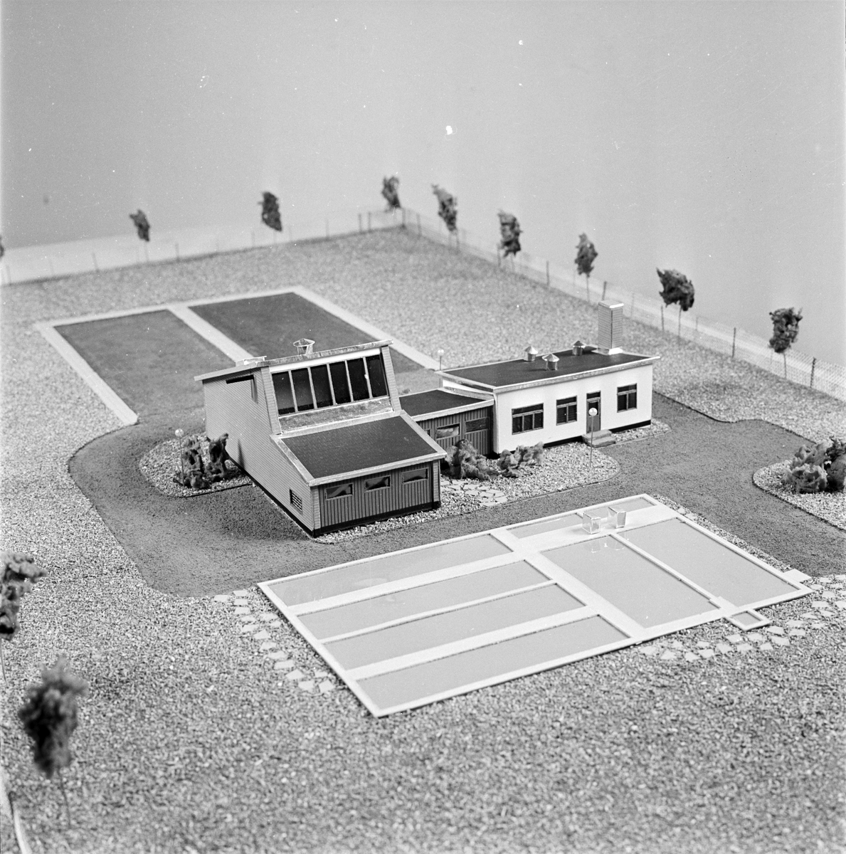 Bergströms ingenjörsfirma, modell av ett reningsverk, Uppsala 1956