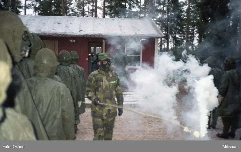 Gasövning. Tårgasutläggning.