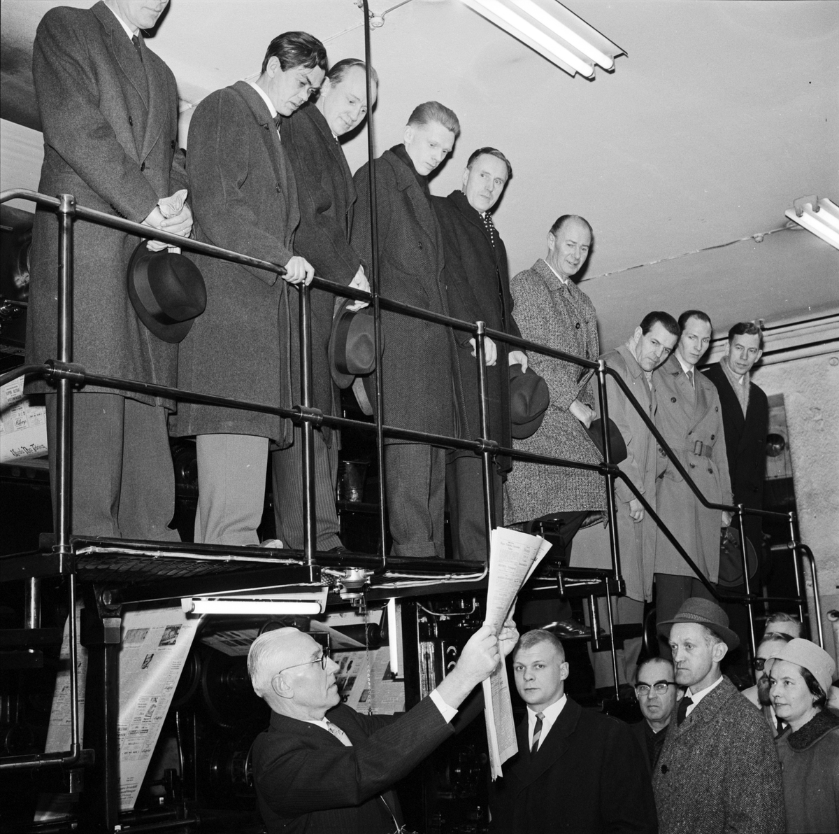 Uppsala Reklamförening på besök på UNT 1960