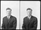 Mansporträtt, körfoto, Bertil Eriksson, Box 32 Strömsholm.
Ur Gustaf Åhmans samling.
