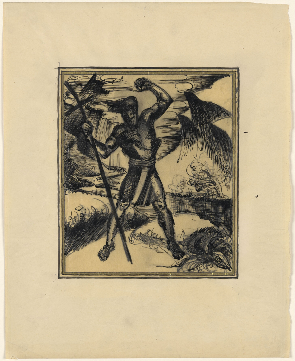 Forarbeid til Advent. Johannes Døperen [Tegning]
