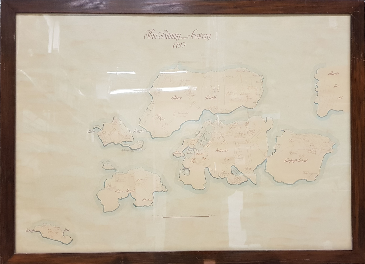 Tuschritning, karta.