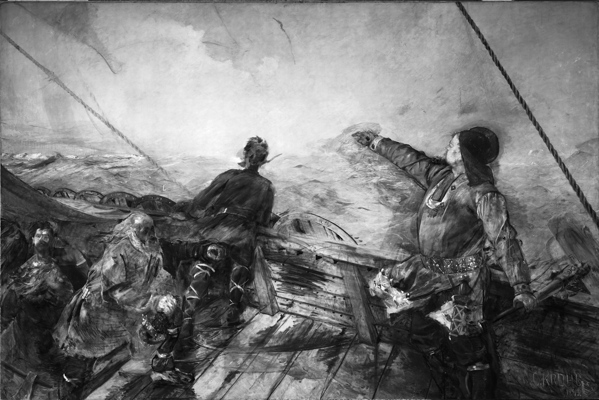 Leiv Eiriksson oppdager Amerika [Maleri]