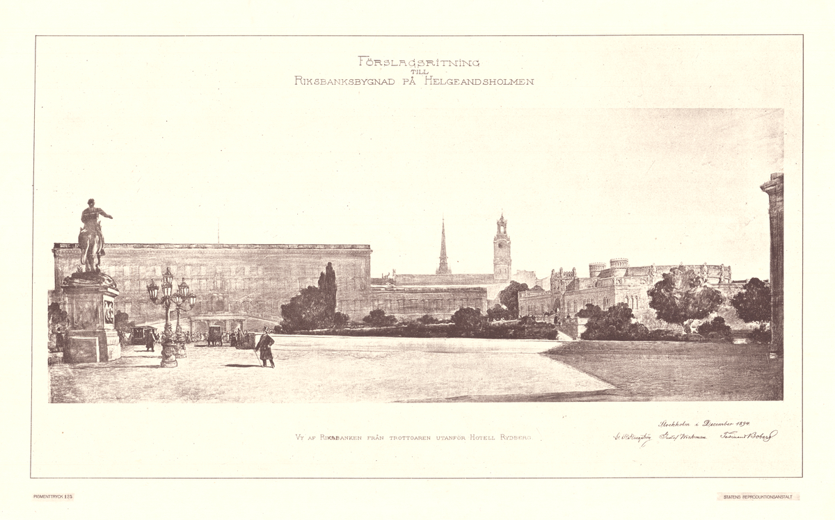 Riksdags- och Riksbanksbyggnad vid Helgeandsholmen (förslag), Kungens hästkasern och tillbyggnad framför hovstallet.