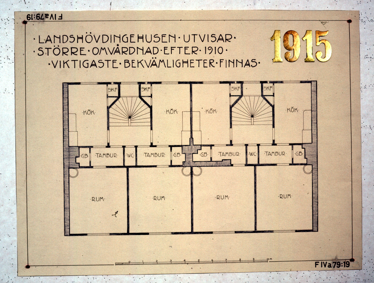 Ritningar till arkitekturuställningen på Röhsska museet år 1929: tidstypiska lägenhetsplaner från 1848-1929.