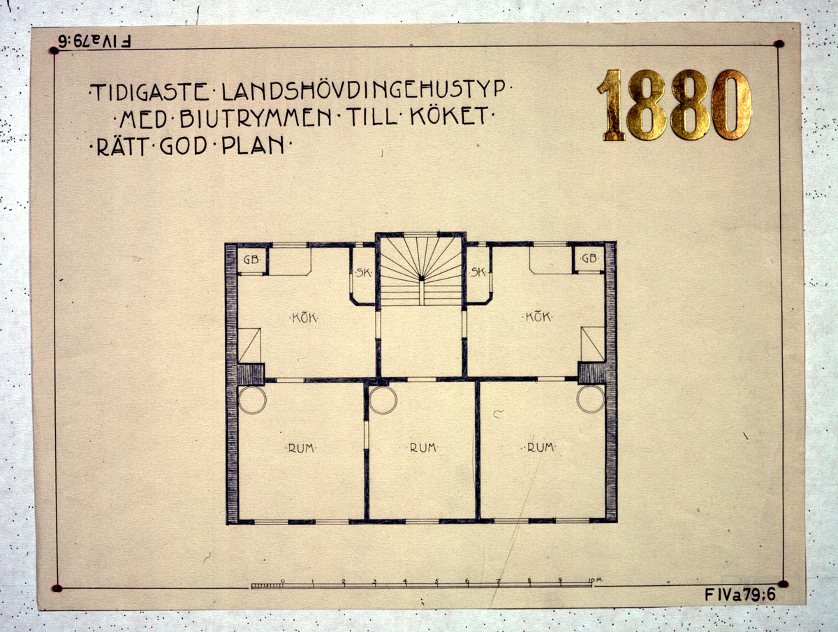 Ritningar till arkitekturuställningen på Röhsska museet år 1929: tidstypiska lägenhetsplaner från 1848-1929.
