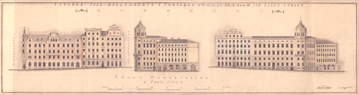 Förslag till arkitektonisk reglering av byggnadskvarteren vid Södra Hamngatan. Fasadschema. Beskrivning.
