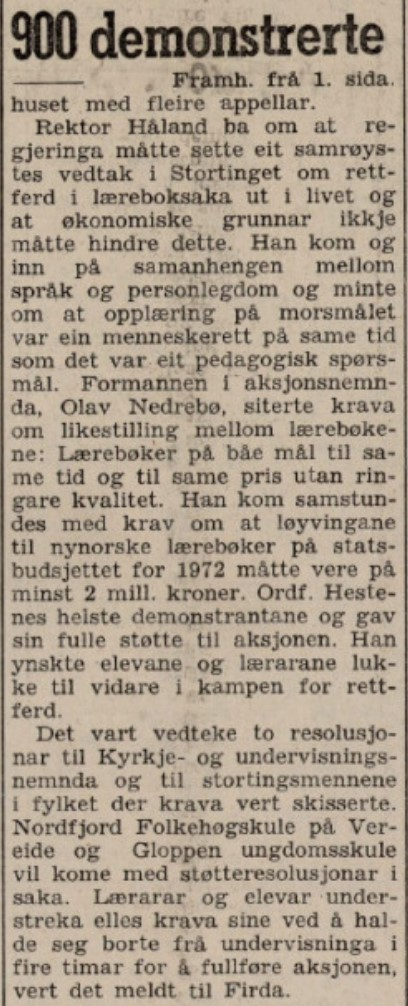 Filmopptak av ein demonstrasjon for læremiddel på nynorsk i Førde, 1971
