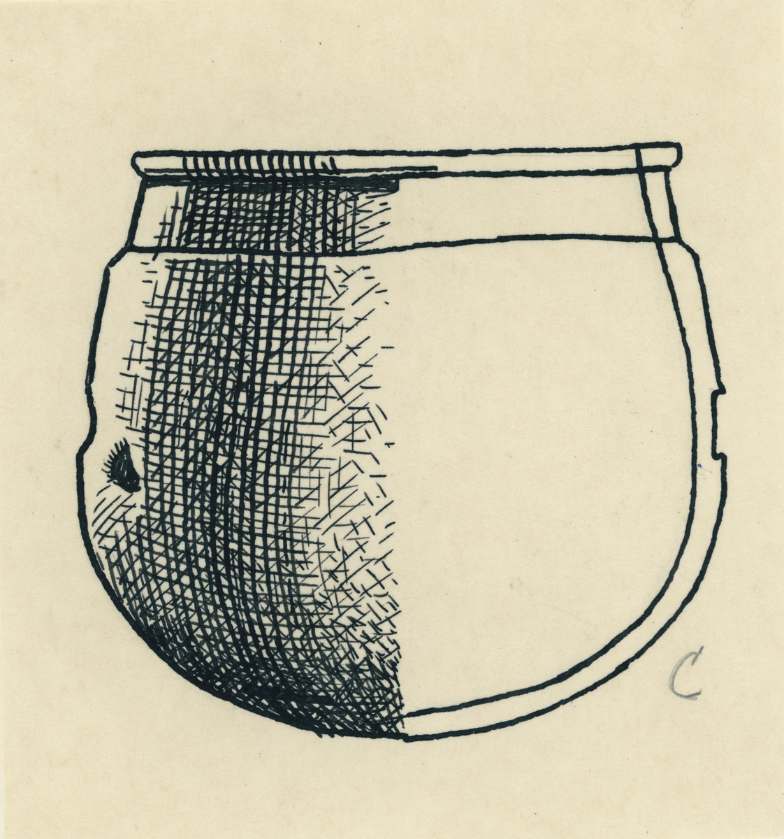 Sidbuket kleberkar.