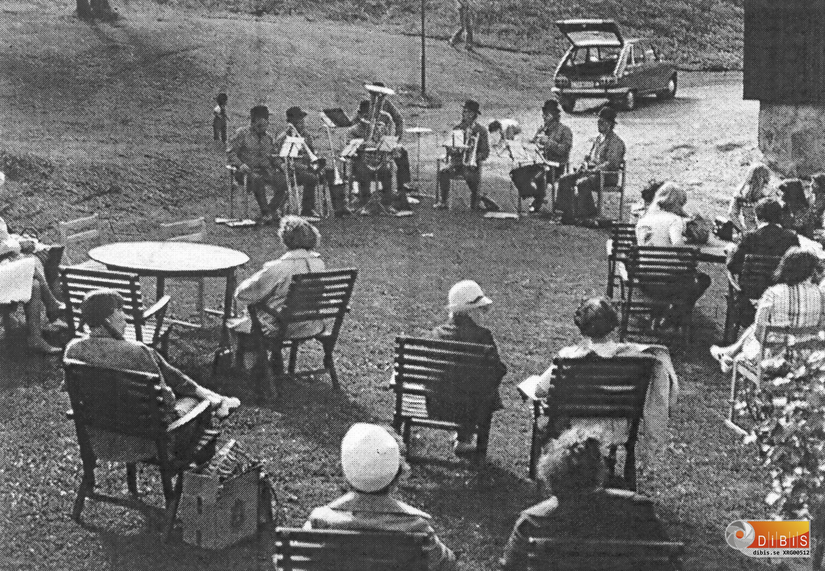 Mässingsmusik (Brass) vid Kvarnen. Troligtvis från 1970-talet