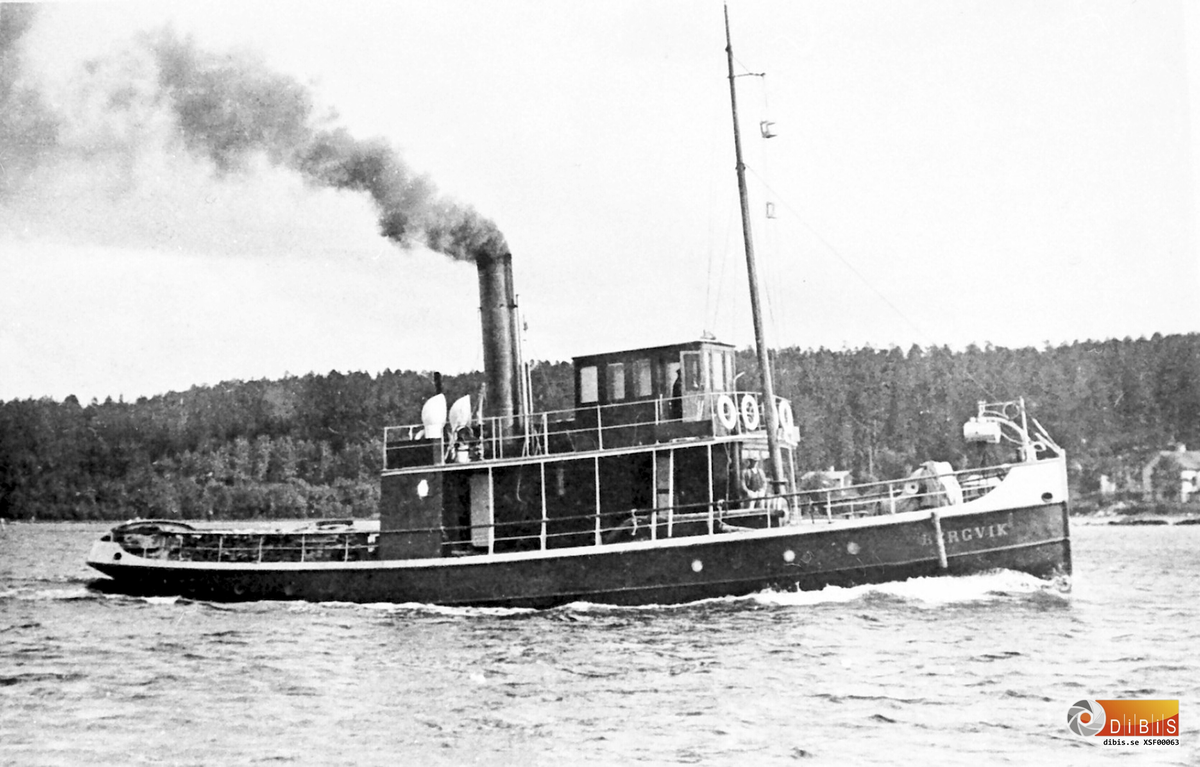 S/S BERGVIK  skeppare Gustaf Lindgren
Bildägare: L.Brolin
