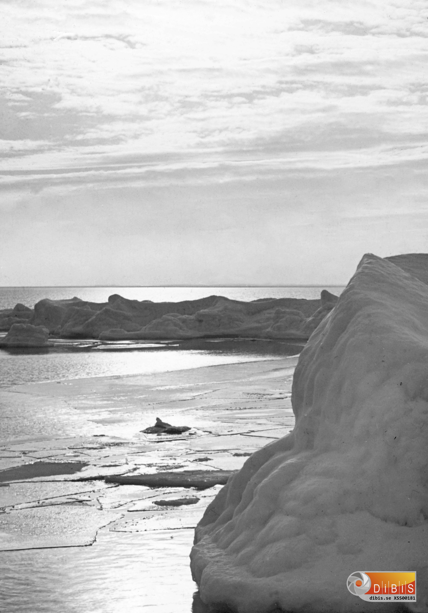 Sol över havet, Söderhamn vinter 1918.
