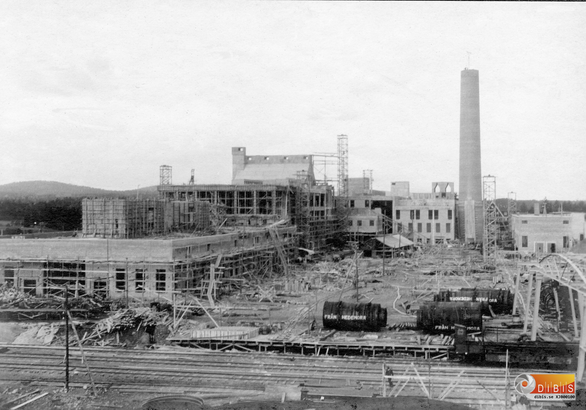 Bild tagen från flisfickan 11 augusti 1928.
Vy ör industriområdet som beskriver byggnadsläget i augusti 1928