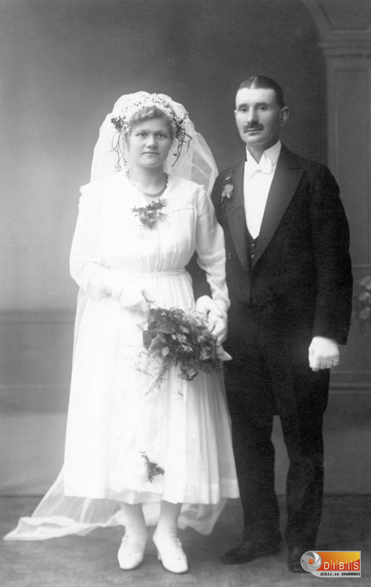 Brudparet Rickard Sten och Hulda Sten, Ljusne.